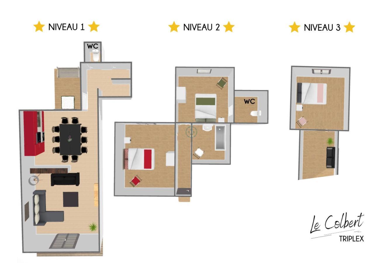 "Colbert Triplex" 3 Chambres - Balcon - Patio - Cathedrale Τουρ Εξωτερικό φωτογραφία